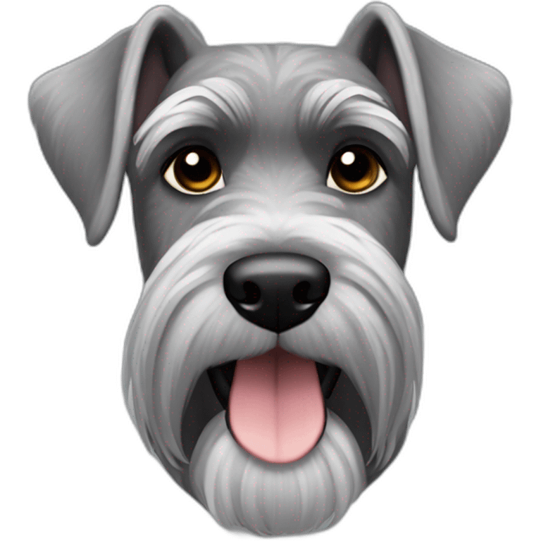 gray schnauzer breed with darker edges ear fur emoji