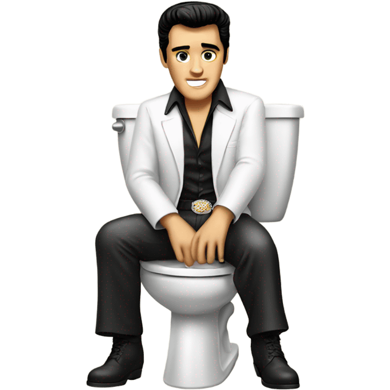 Elvis sitting on the toilet emoji