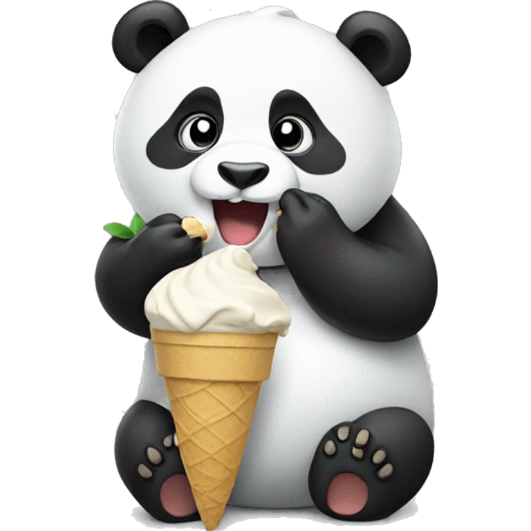 Panda eating ice cream emoji