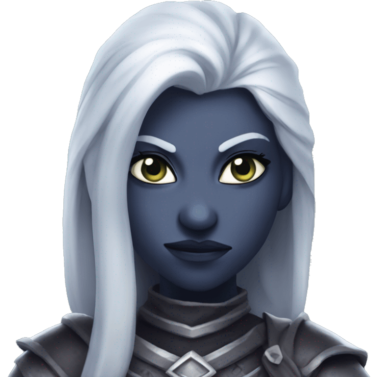 Female drow paladin smirking angry emoji