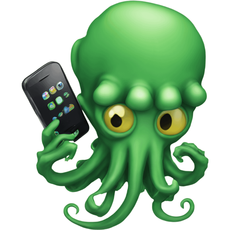 Cthulhu with phone  emoji