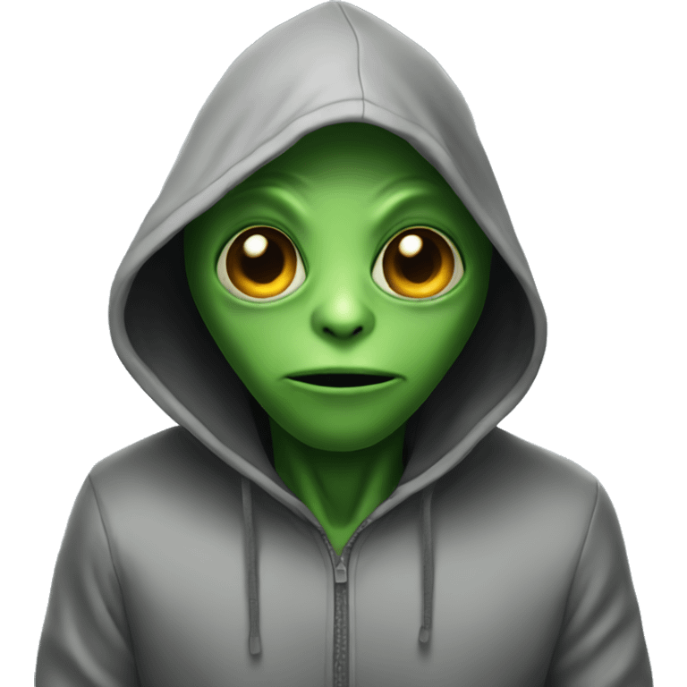 Alien wearing a hoodie emoji