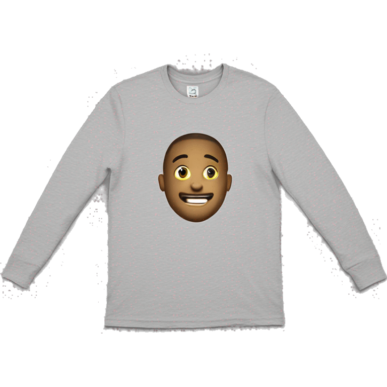 Melange gray long-sleeve t-shirt emoji