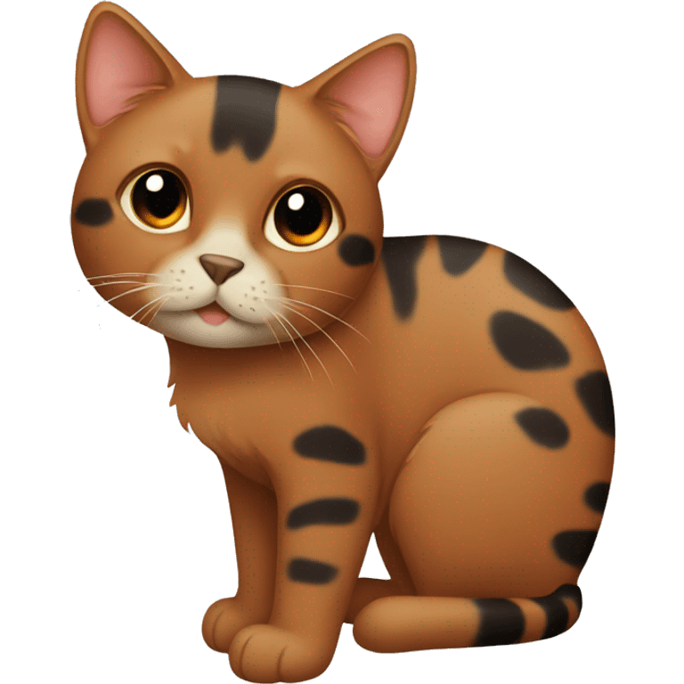 brown cat with black and orange markings emoji