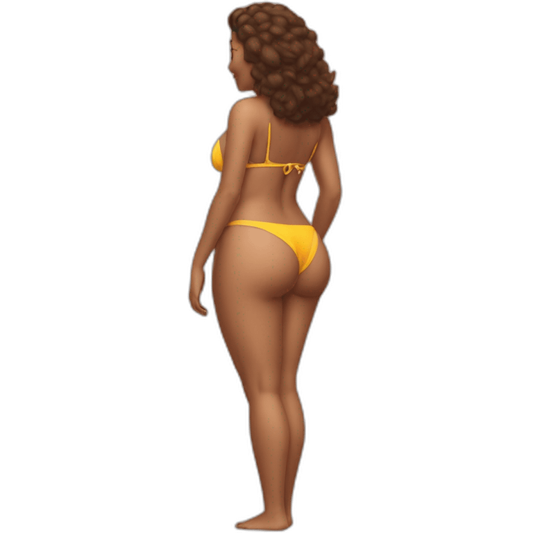 Slim-thicc Caucasian woman bikini pose (behind view) emoji