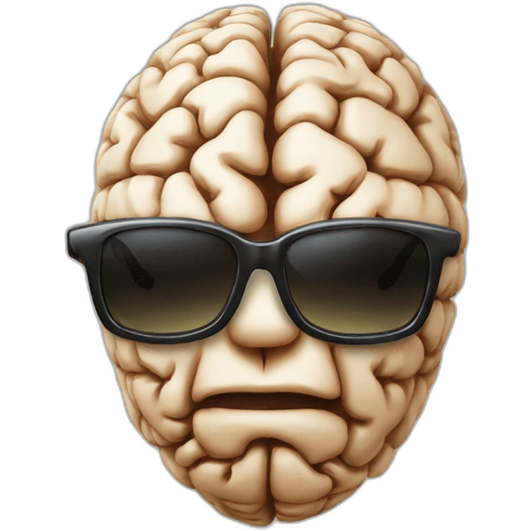 Brain wearing sunglasses emoji