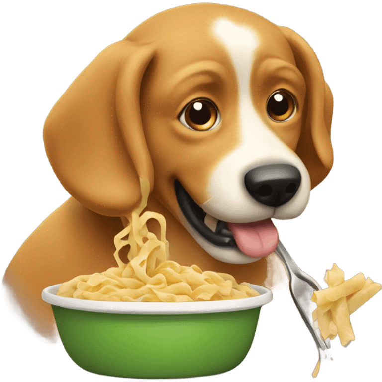 dog eating pasta emoji