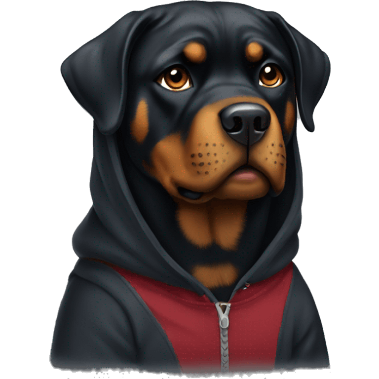 Rottweiler wearing hoodie emoji