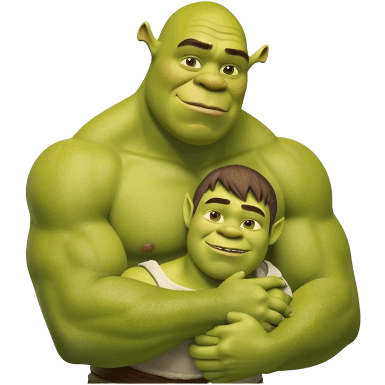 Gay shrek huging man emoji