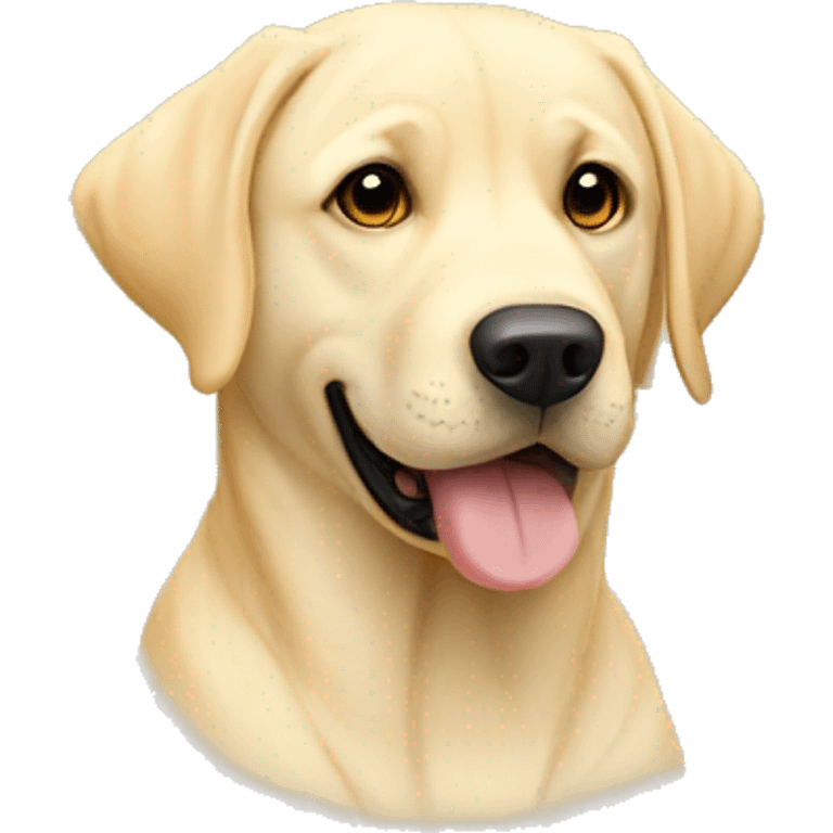 Yellow lab dog with a tag name Milo emoji