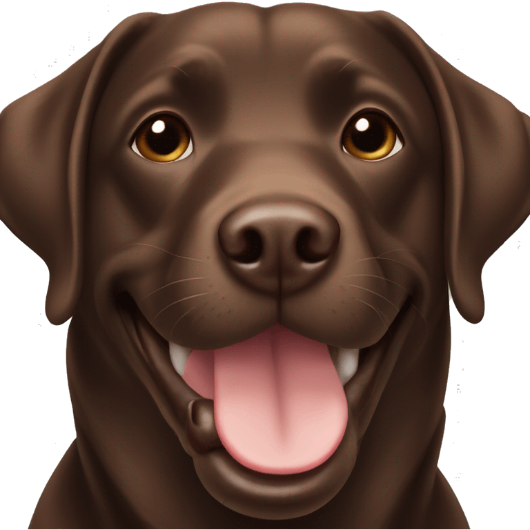 Chocolate Labrador smiling  emoji