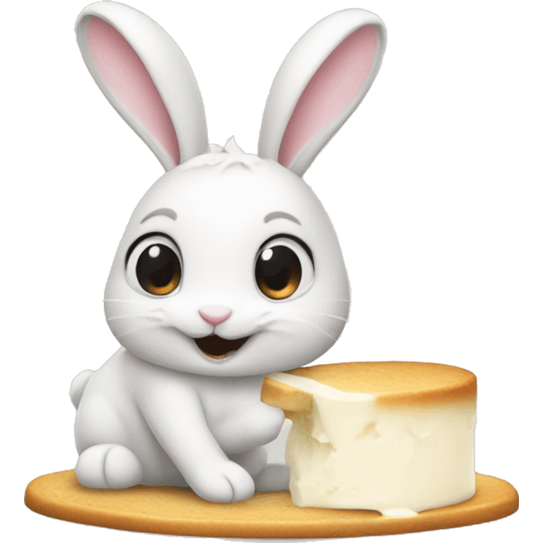 bunny eating cream cheese cute  emoji