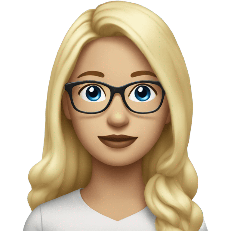 Beautiful blonde woman, blue eyes, wearing glasses - SIDE PROFILE  emoji