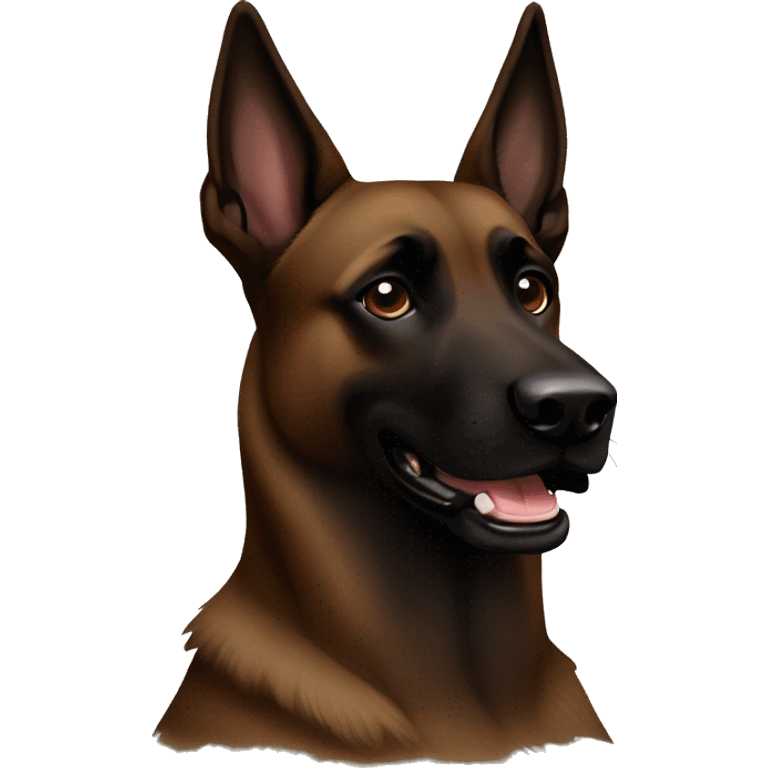 Dark brown Belgian malinois emoji