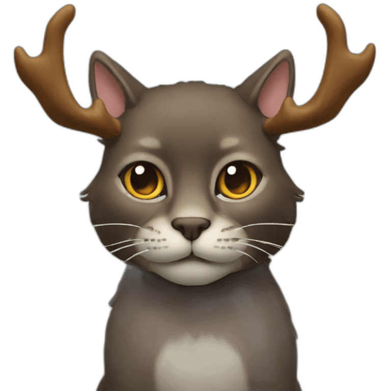 Moose cat with horns emoji