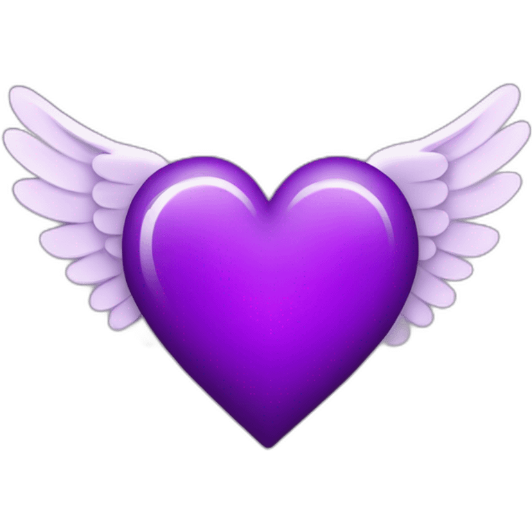 Purple heart with rings and wings  emoji