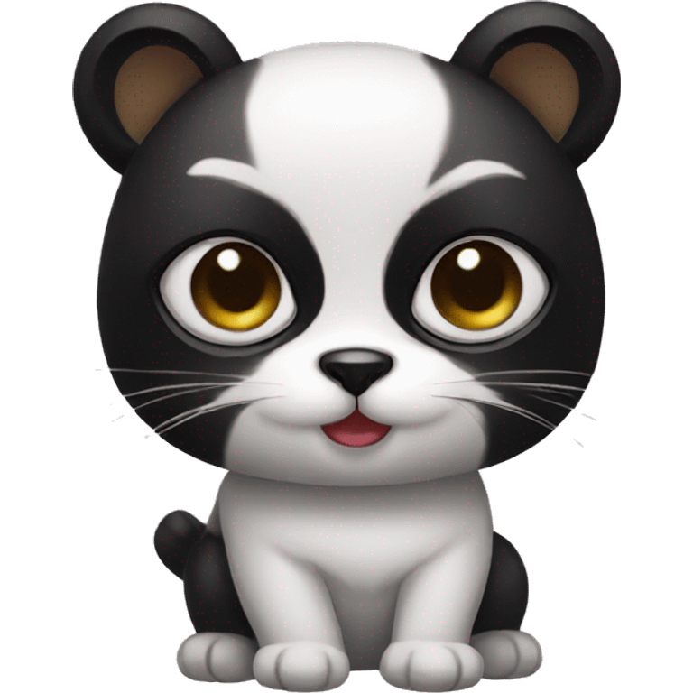 cute masked panda-cat-hybrid emoji