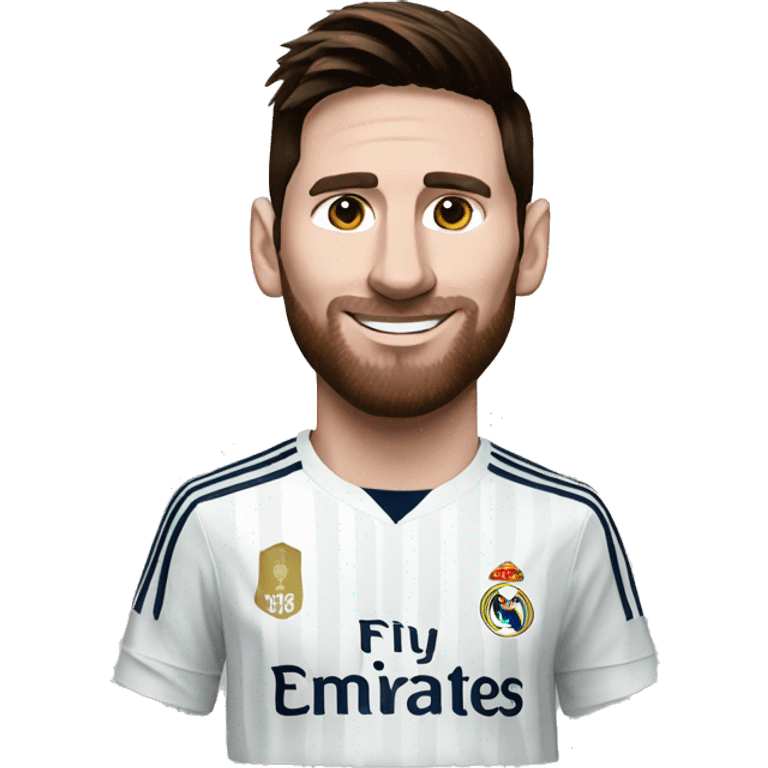 Messi with a Real Madrid shirt emoji