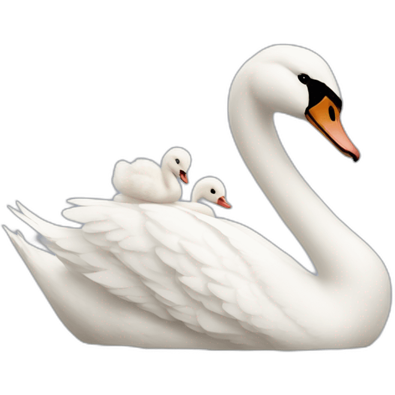 Swan with a Baby  emoji