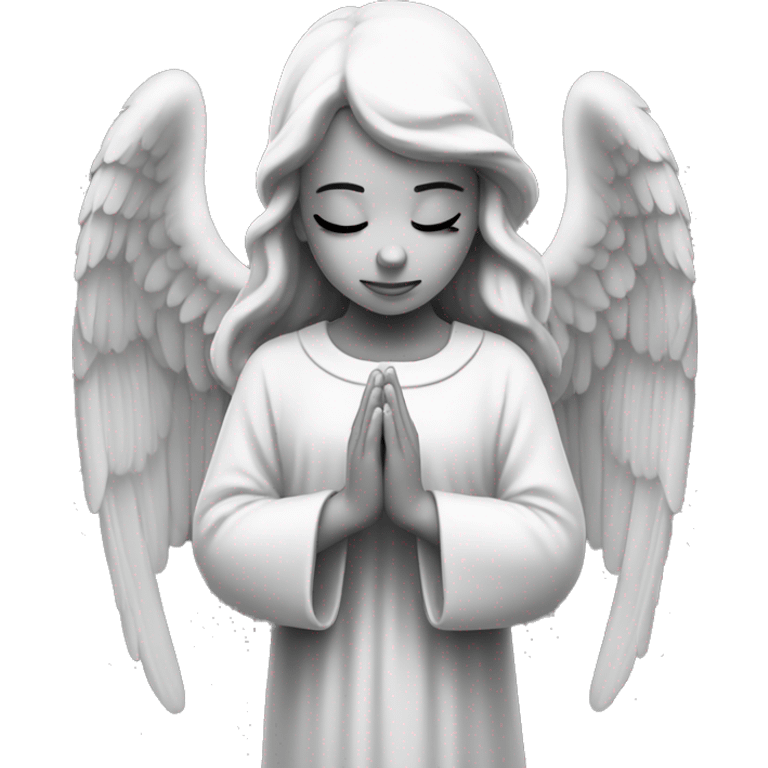 classic monochrome angel`s fase praying  emoji