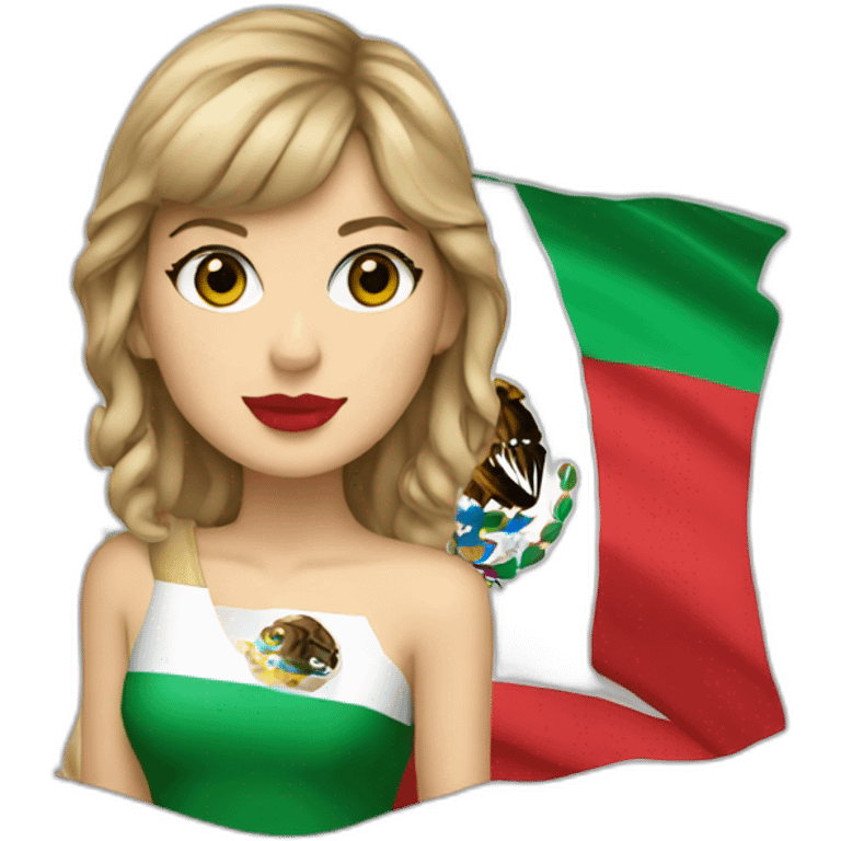 Taylor swift with Mexican flag emoji