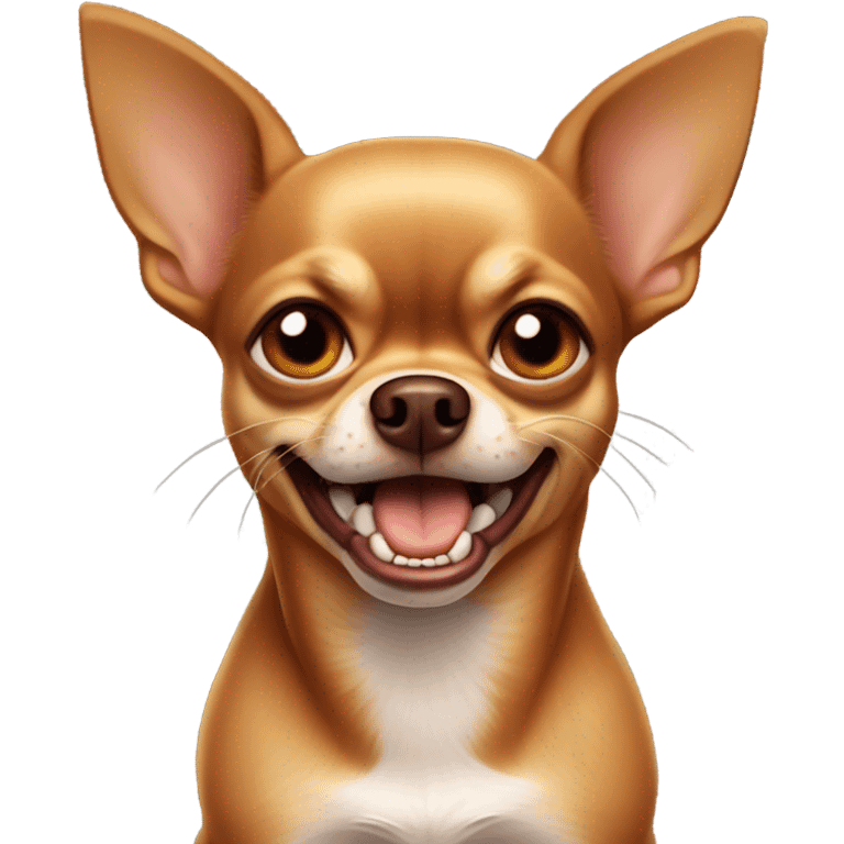 Brown chihuahua angry with sharp teeth emoji