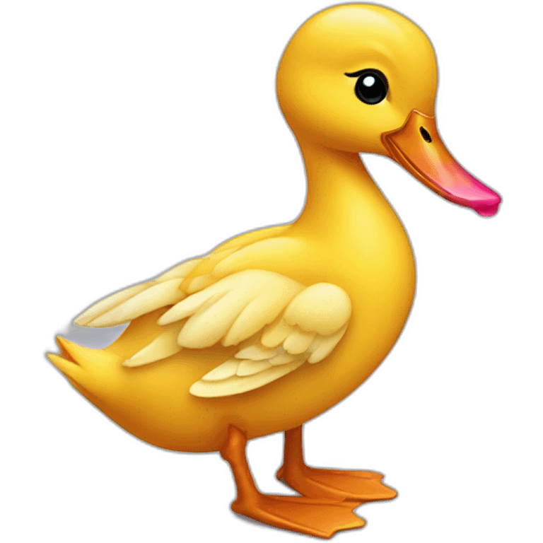 duckling that holds lipstick emoji