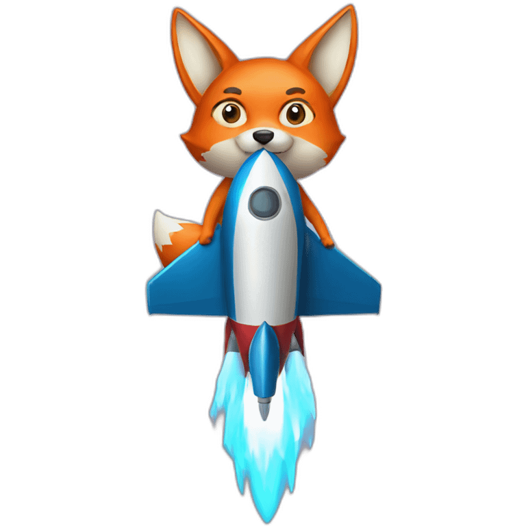 Fox on a Rocket  emoji