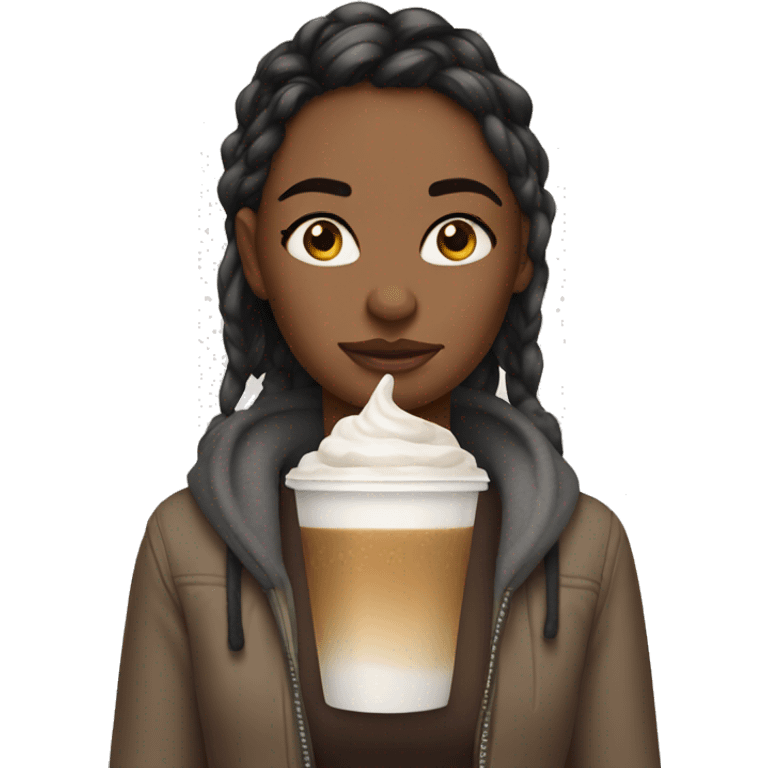 girl who desperately needs iced latte emoji