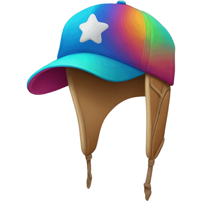 multi colored baseball cap with propellor on top emoji