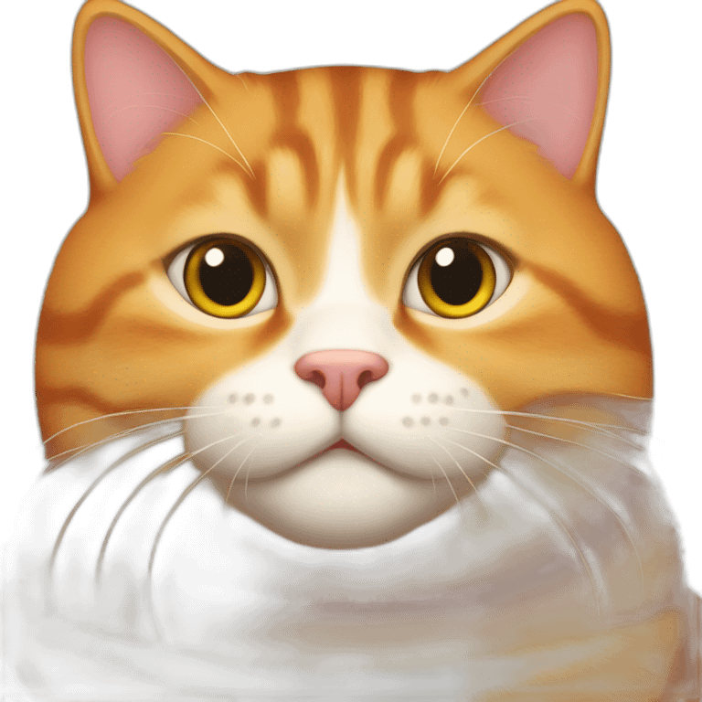 Adult fat orange tabby cat emoji