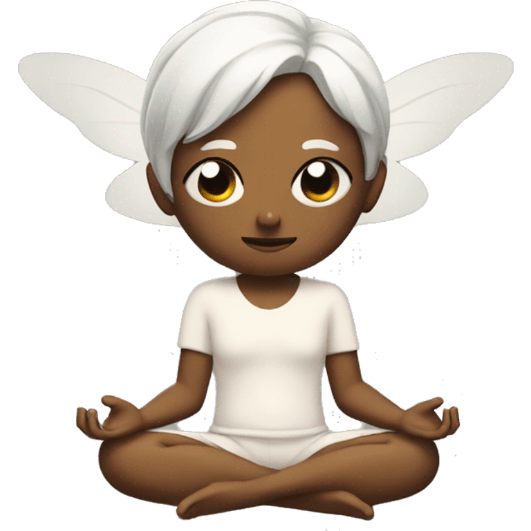 meditating fairy with eyes closed emoji