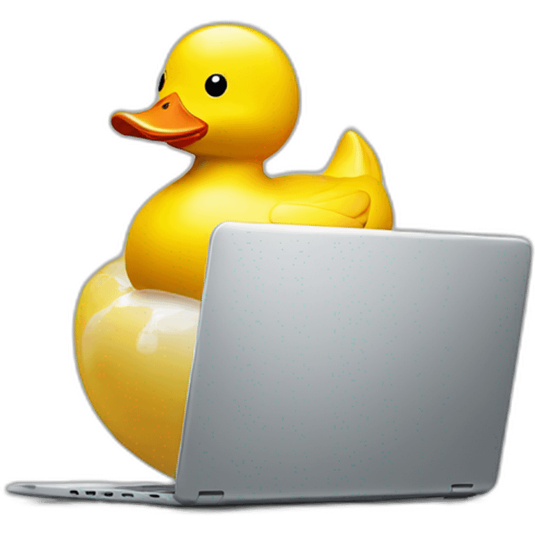 rubber duck with laptop emoji