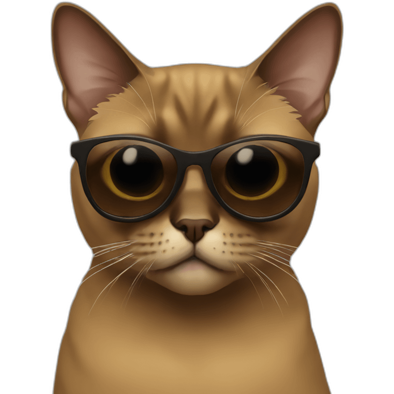 Burmese-Cat-Brown-with-Sunglasses emoji