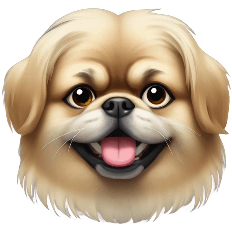 Pekineese dog winking emoji