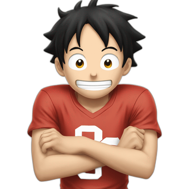 Luffy thiking about goal emoji