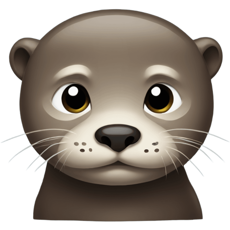 sad otter. looking slightly right. emoji