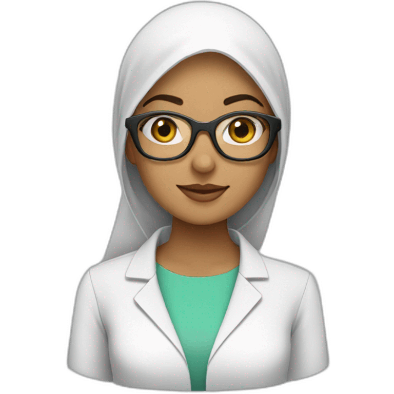 Hijab wearing Woman with lab coat and safety specs on  emoji