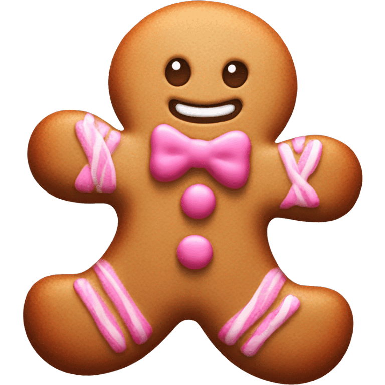 pink gingerbread man cute emoji