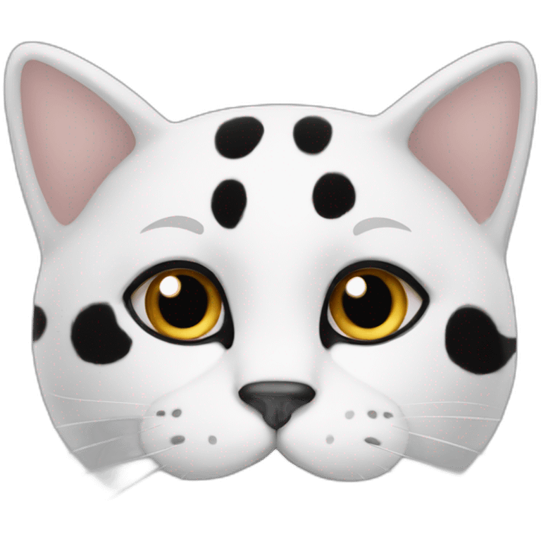 Cat white with black big spots emoji