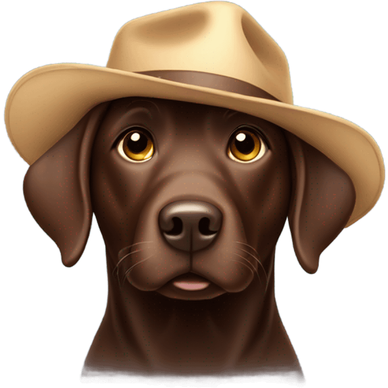 Chocolate lab with hat  emoji