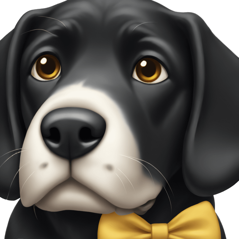 black lab woth bow emoji