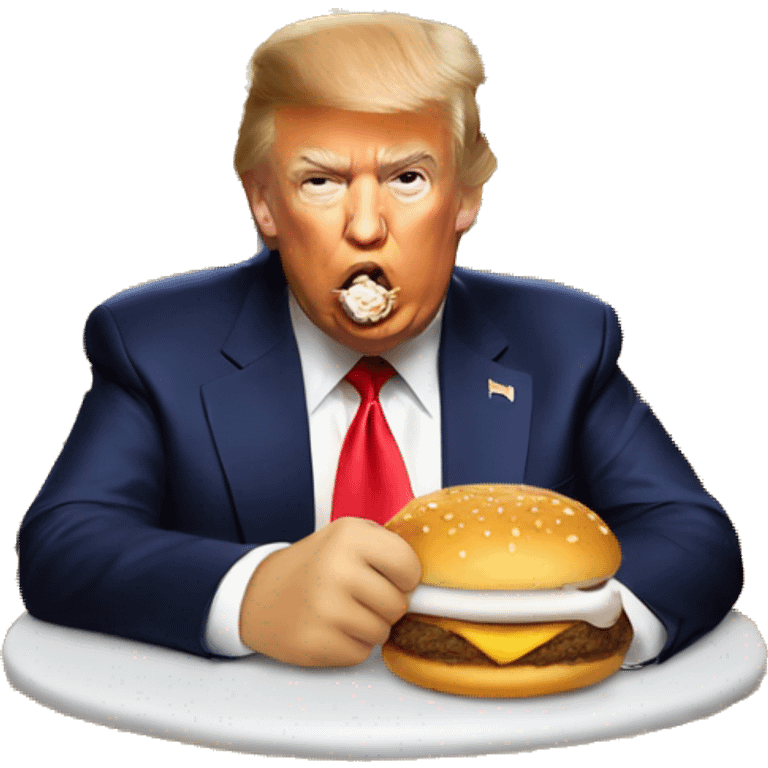 Donald trump eating McDonalds emoji