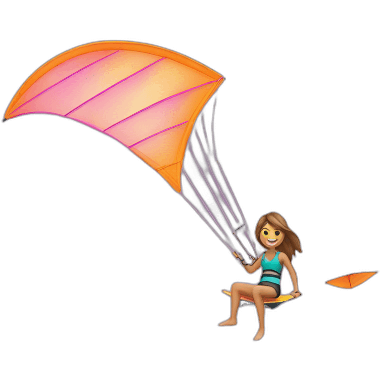 Kitesurfer girl with kite emoji