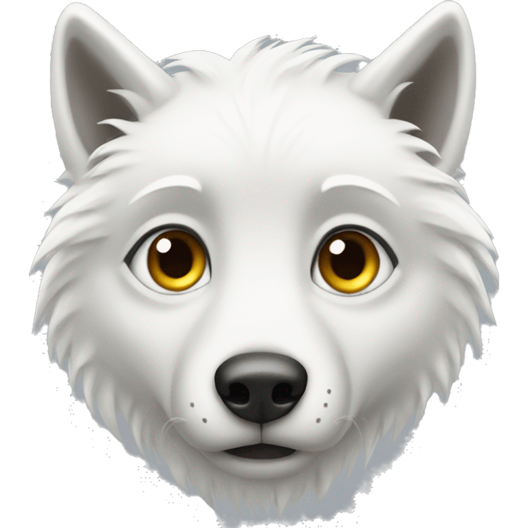 white wolf with big eyes emoji