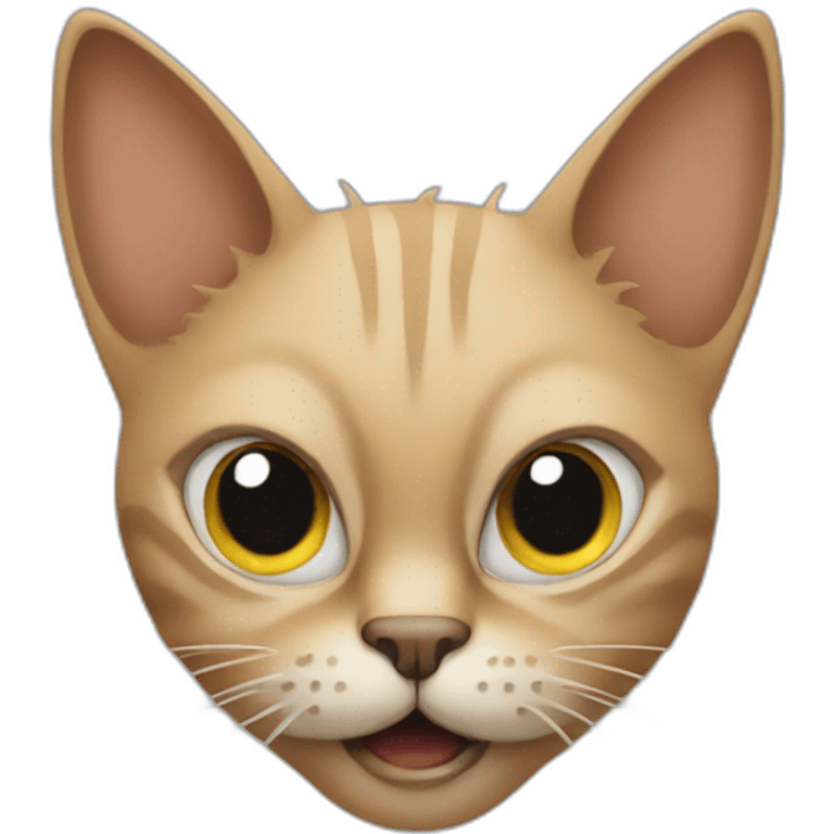 Crazy cat’s wide, expressive eyes Mohawk  emoji