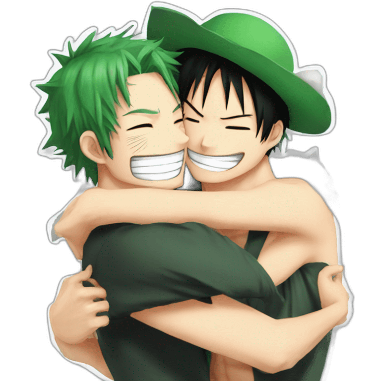 Zoro Hug Luffy emoji