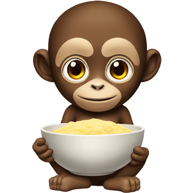 Monkey with a Bowl of fufu emoji