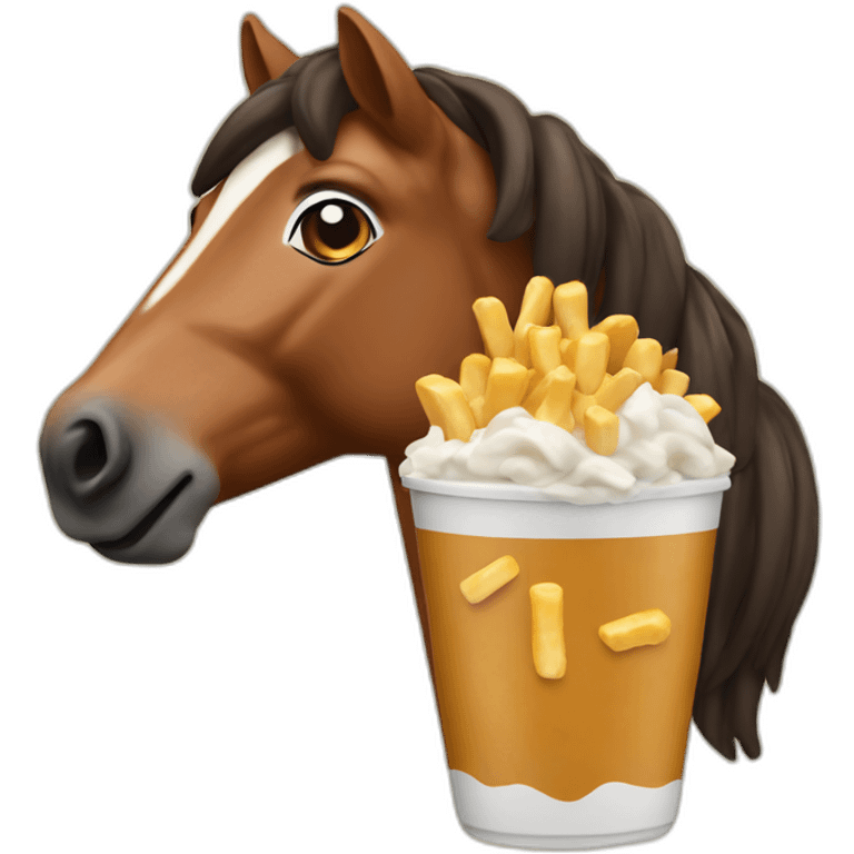 Poutine in horse emoji