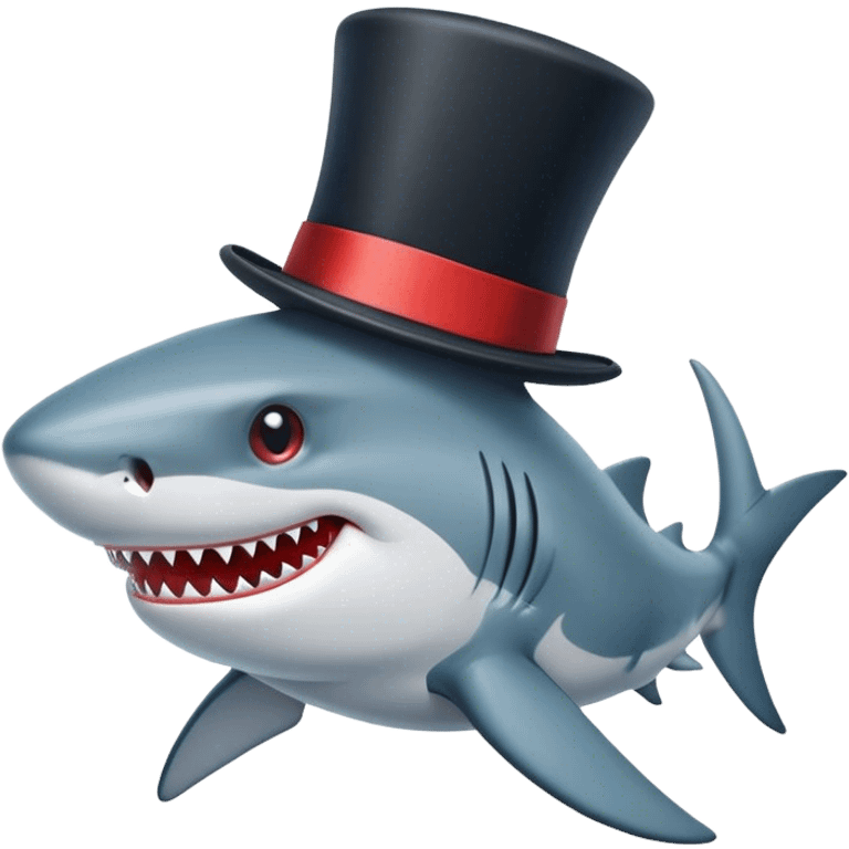 Shark with top hat emoji